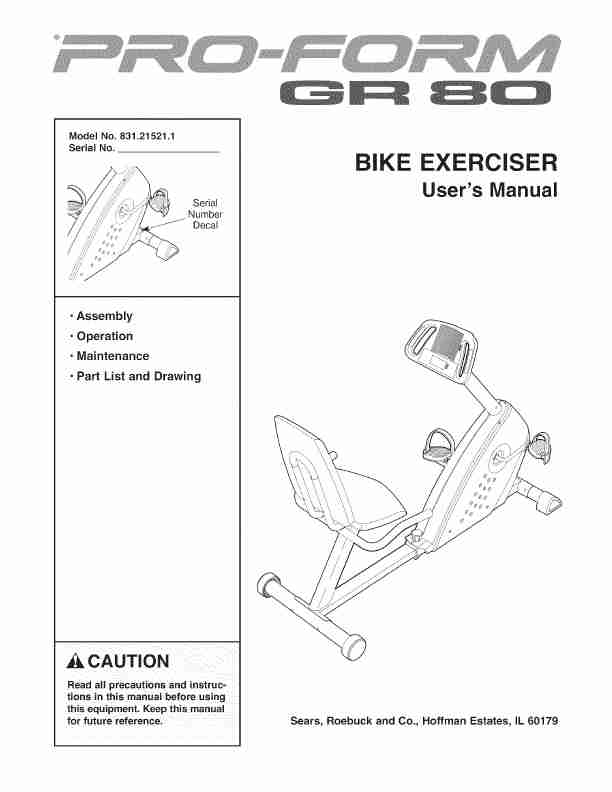 ProForm Exercise Bike 831_21521_1-page_pdf